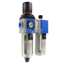 Filter regulator + lubricator 1/2 with pressure gauge 0-10 bar