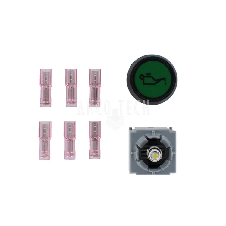 DRUKKNOP + LAMP GROEN 12/24V