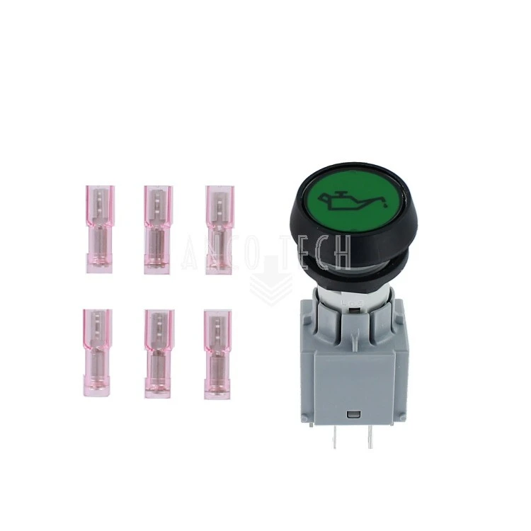 DRUKKNOP + LAMP GROEN 12/24V