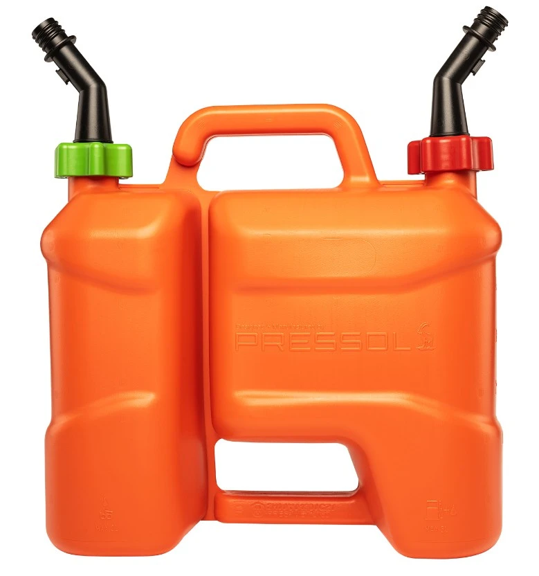 PRESSOL DUBBELE JERRYCAN VOOR BRANDSTOF 5+3L PE TUIT 21031
