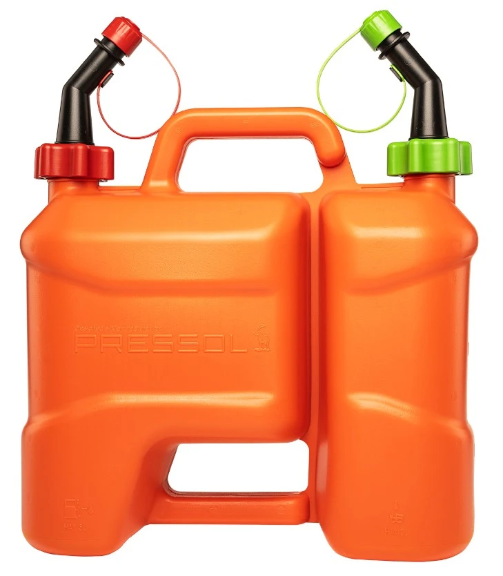 PRESSOL DUBBELE JERRYCAN VOOR BRANDSTOF 5+3L PE TUIT 21031