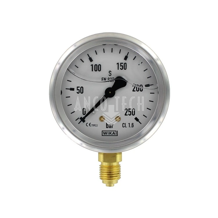 MANOMETER Ø63 0-250BAR 1/4-O