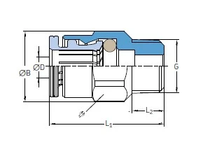 RECHTE PUSH-IN KOPPELING GEKM6 1/8 BSPT