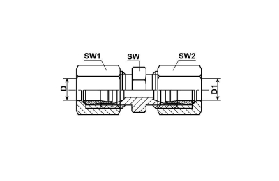 RECHTE VERBINDER G8L RVS