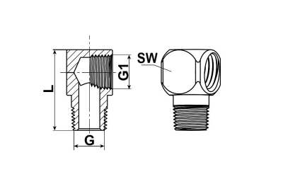 KNIESTUK 1/8 BSPT x 1/8 BSP