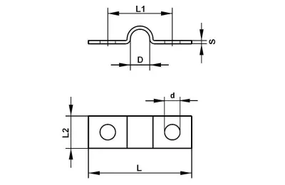 LEIDING CLIP 2 x 1/4" ST/VZ 2 LIPS
