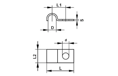 LEIDING CLIP 1 x 1/4" ST/VZ 1 LIPS