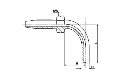 PIJPEIND 10MM HAAKS VOOR HD SLANG 11.3x6.3