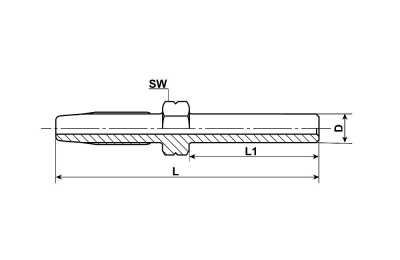 PIJPEIND RVS 6MM RECHT VOOR HD SLANG 11.3x6.3