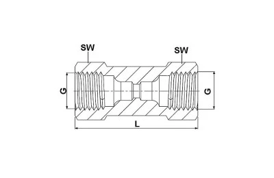 RECHTE SOK 1/8 NPT MESSING