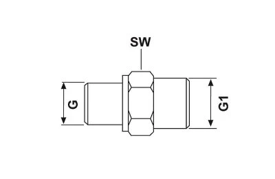 RECHTE NIPPEL 1/2 BSP x 1/2 BSPT