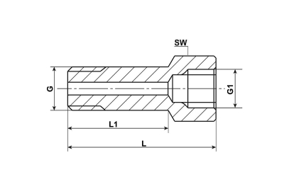 VERLENGNIPPEL M10x1  L=18MM