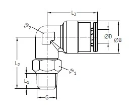KNIE PUSH-IN KOPPELING WEDKM6 1/8 BSPT DRAAIBAAR