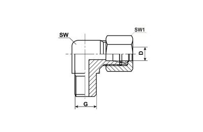 HAAKSE KOPPELING WE6LL M6X1 RVS