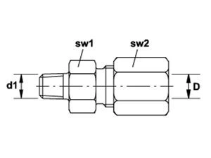 RECHTE KOPPELING GE10L 1/4 BSP