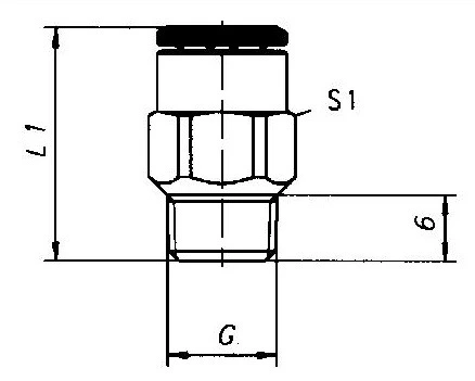 RECHTE PUSH-IN KOPPELING GEKM 6 M6x1 
