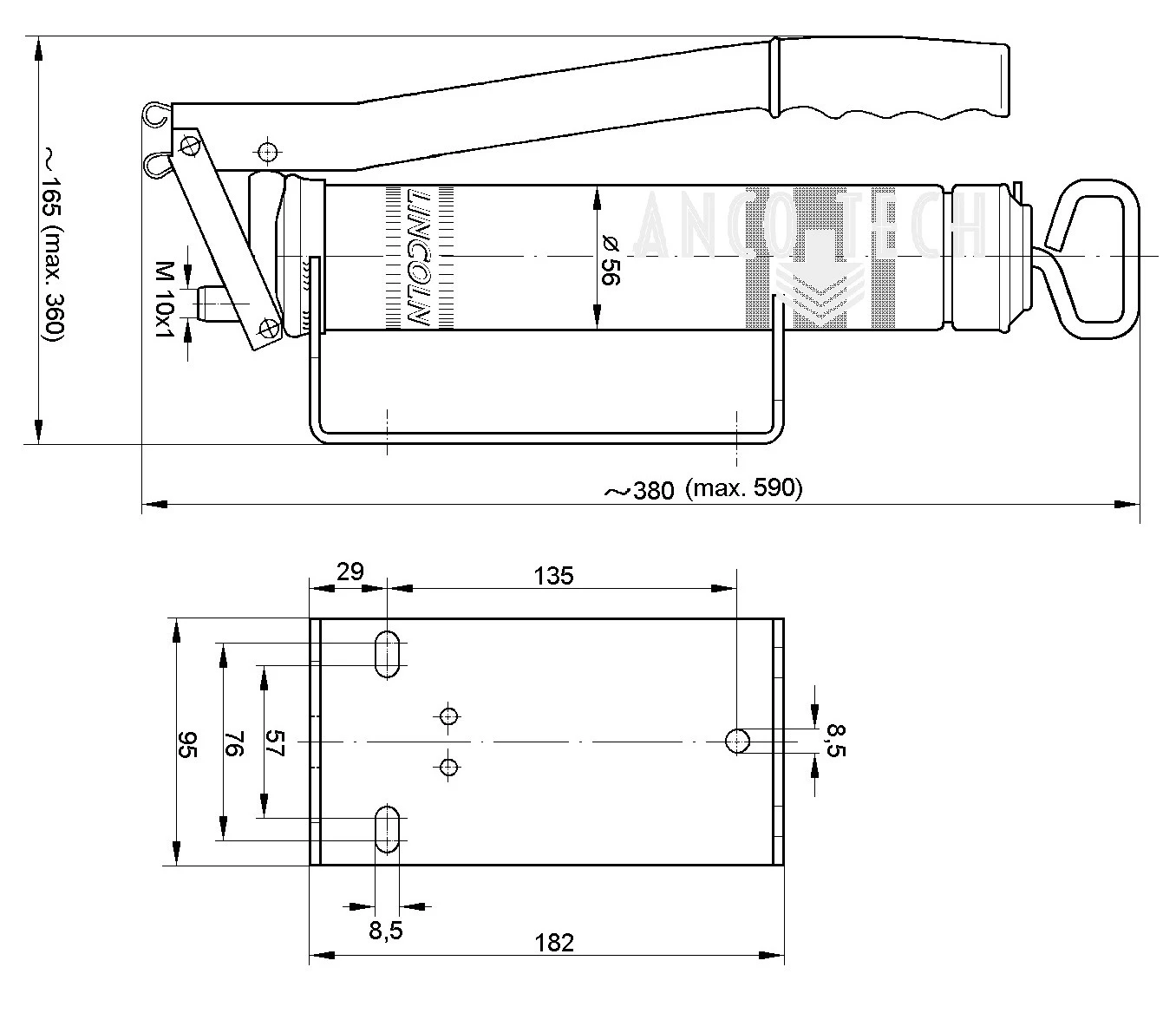 LINCOLN HANDBEDIENDE POMP HP -500W
