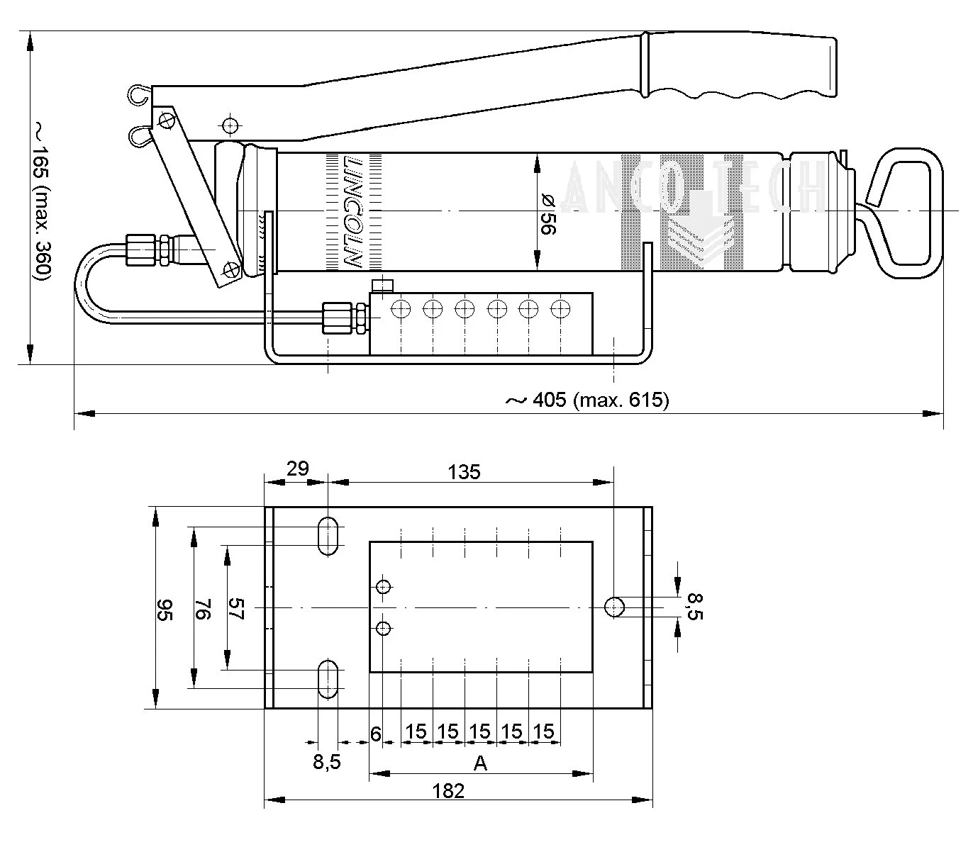 HANDBEDIENDE POMP HP -500W SSV8