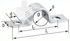 LEIDING CLIP 1 x 4MM RVS 2 LIPS