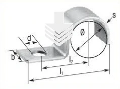 LEIDING BEUGEL 1 x 8MM RVS 1 LIPS