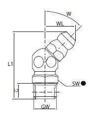 SMEERNIPPEL SCHUIN M6x1 RVS
