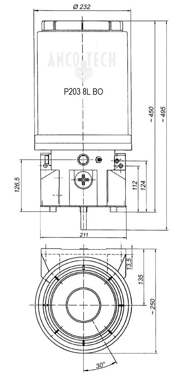 P203 VETPOMP 8L 230V + TIMER + LAAG NIVEAU CONTROLE