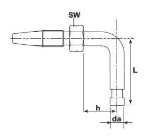 PIJPEIND RVS 6MM HAAKS VOOR HD SLANG 8.6x4