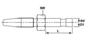 PIJPEIND 6MM RECHT VOOR HD SLANG 8.6x4