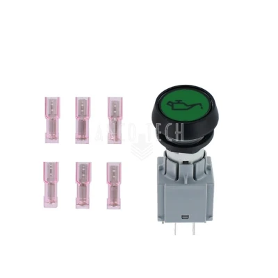 DRUKKNOP + LAMP GROEN 12/24V