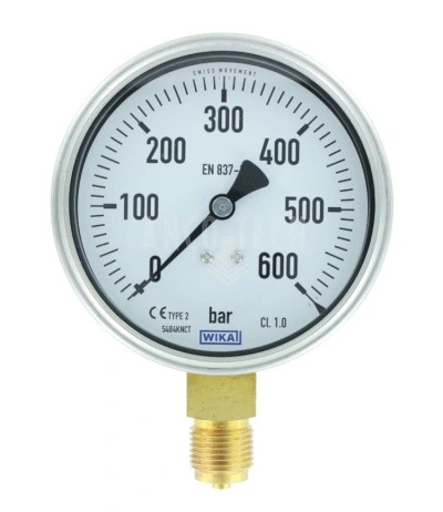 MANOMETER Ø100 0-600BAR 1/2-O