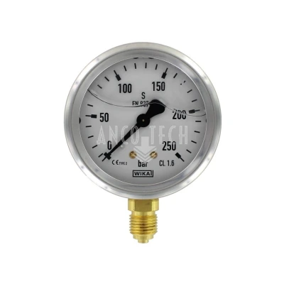 MANOMETER Ø63 0-250BAR 1/4-O