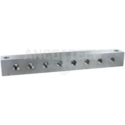 SMEERNIPPELBLOK 8 AANSLUITINGEN 1/4" RVS
