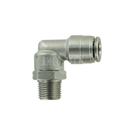 KNIE PUSH-IN KOPPELING WEDK1/4 - 1/8 NPT DRAAIBAAR