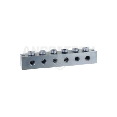 SMEERNIPPELBLOK T-BORING 6 AANSLUITINGEN M10x1